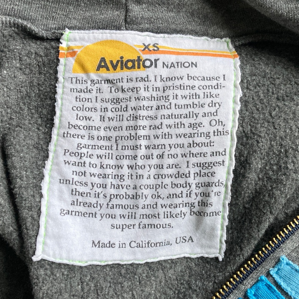 Aviator Nation Gray 5 Stripe Hoodie and Jogger Set XS - Picture 5 of 7